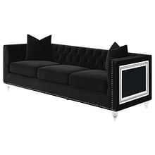 Dothan Tufted Sofa in Black Velvet